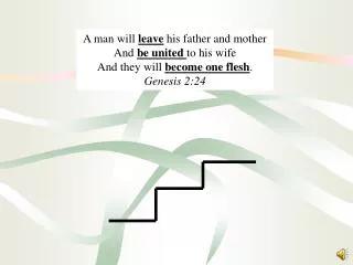 A man will leave his father and mother And be united to his wife