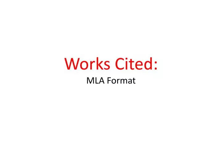 works cited mla format