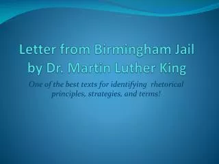 Letter from Birmingham Jail by Dr. Martin Luther King