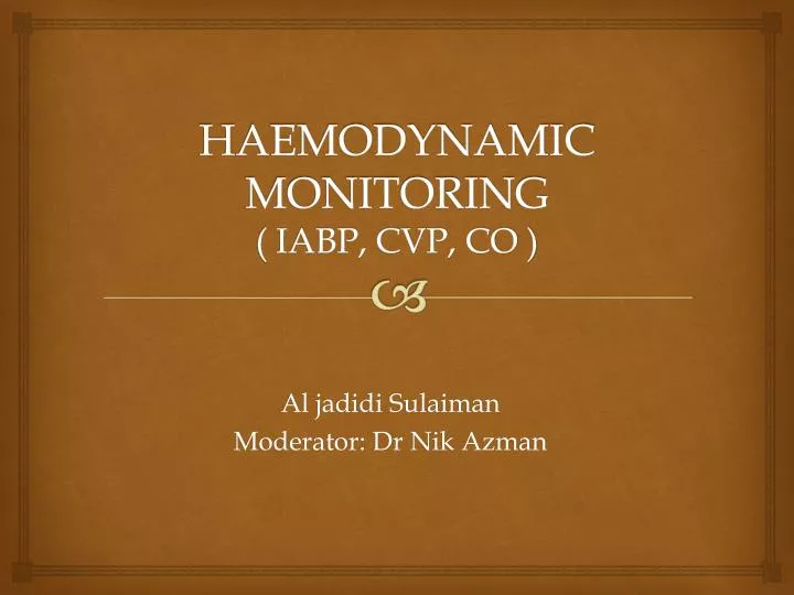 haemodynamic monitoring iabp cvp co