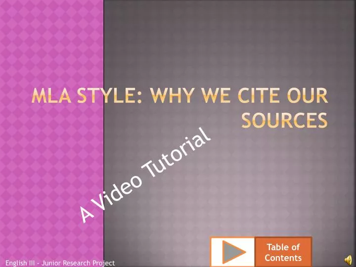 mla style why we cite our sources
