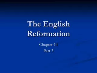 The English Reformation