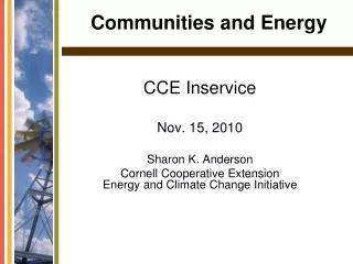 Communities and Energy