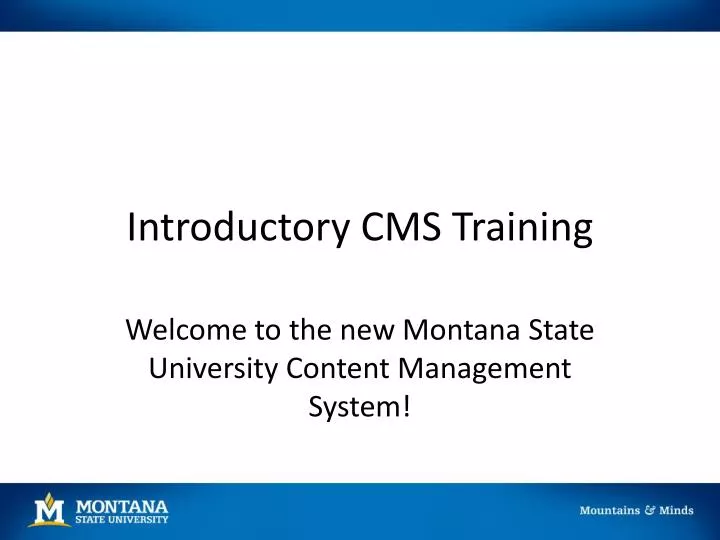 introductory cms training