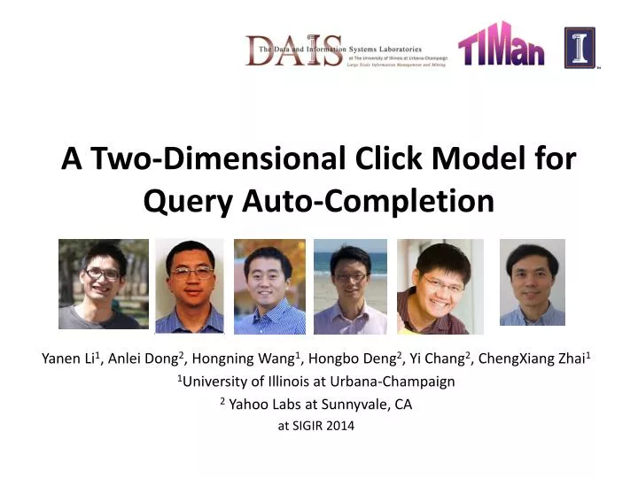 a two dimensional click model for query auto completion