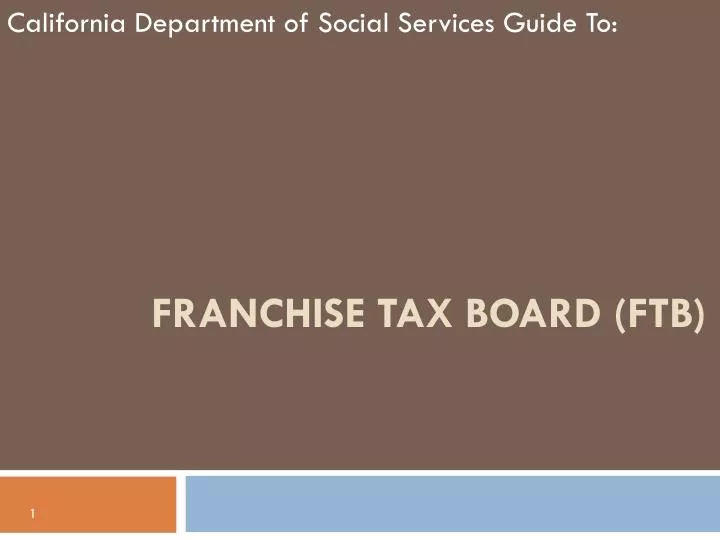 franchise tax board ftb