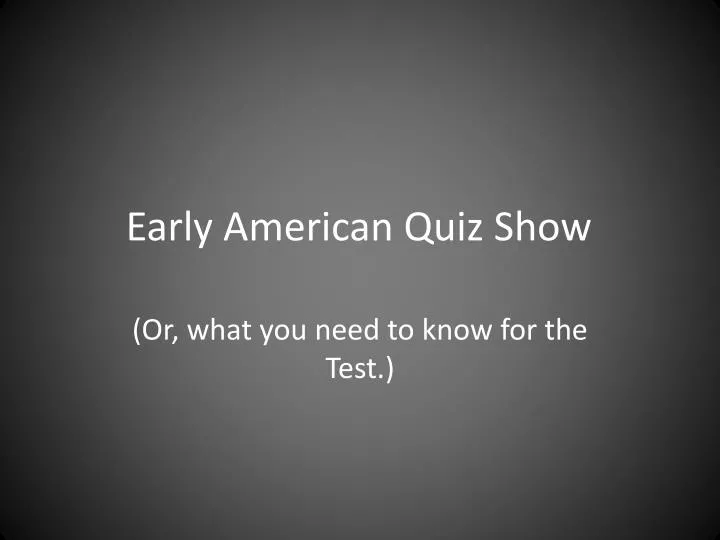 early american quiz show