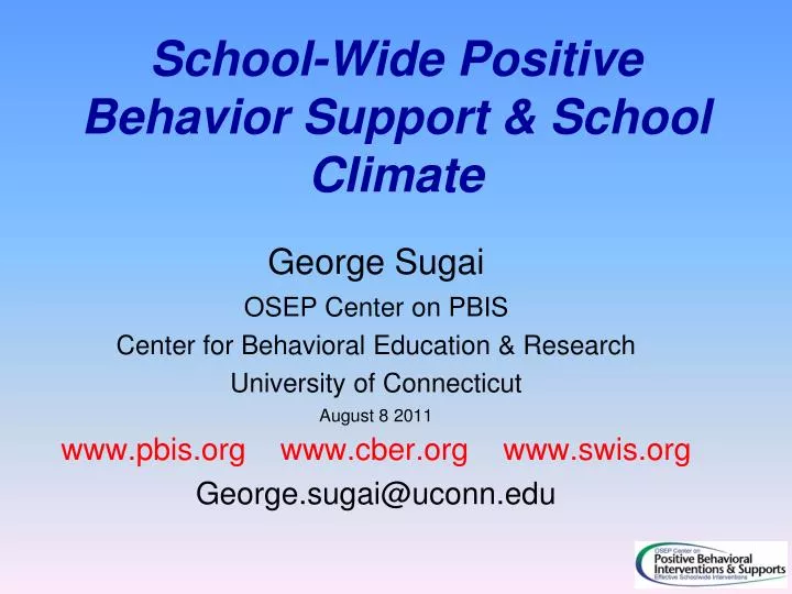 school wide positive behavior support school climate