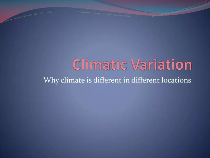 climatic variation