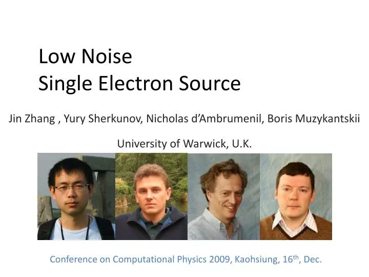 low noise single electron source