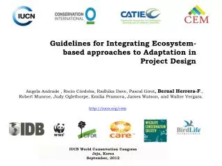 Guidelines for Integrating Ecosystem-based approaches to Adaptation in Project Design