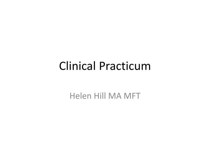 clinical practicum