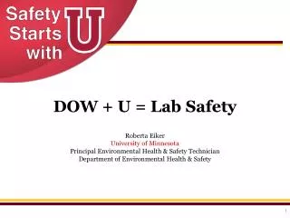 DOW + U = Lab Safety