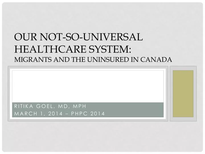our not so universal healthcare system migrants and the uninsured in canada