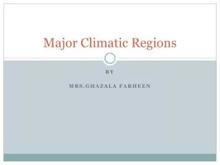 major climatic regions