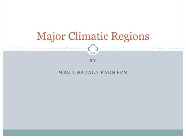 major climatic regions