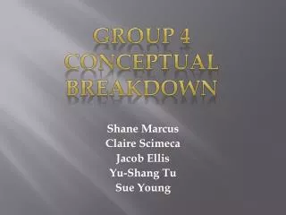 Shane Marcus Claire Scimeca Jacob Ellis Yu-Shang Tu Sue Young