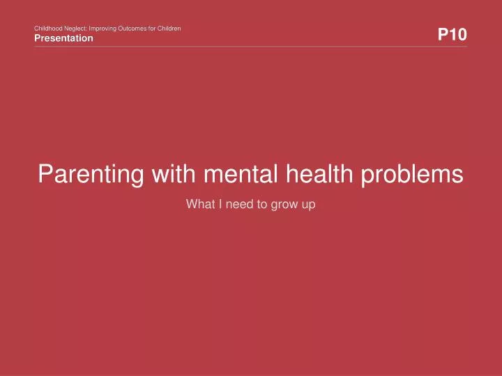 parenting with mental health problems