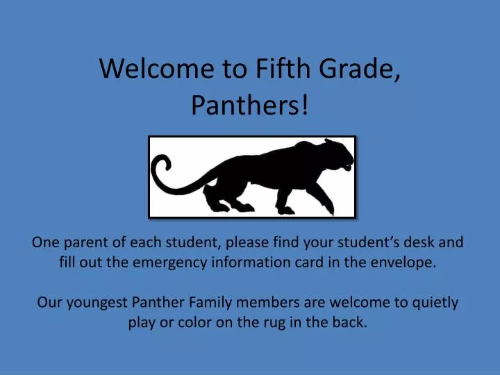 welcome to fifth grade panthers