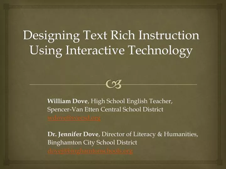 designing text rich instruction using interactive technology