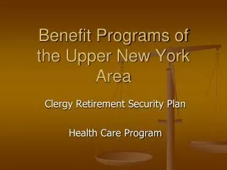 Benefit Programs of the Upper New York Area