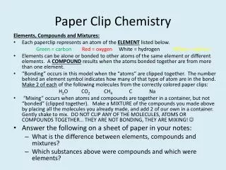 Paper Clip Chemistry