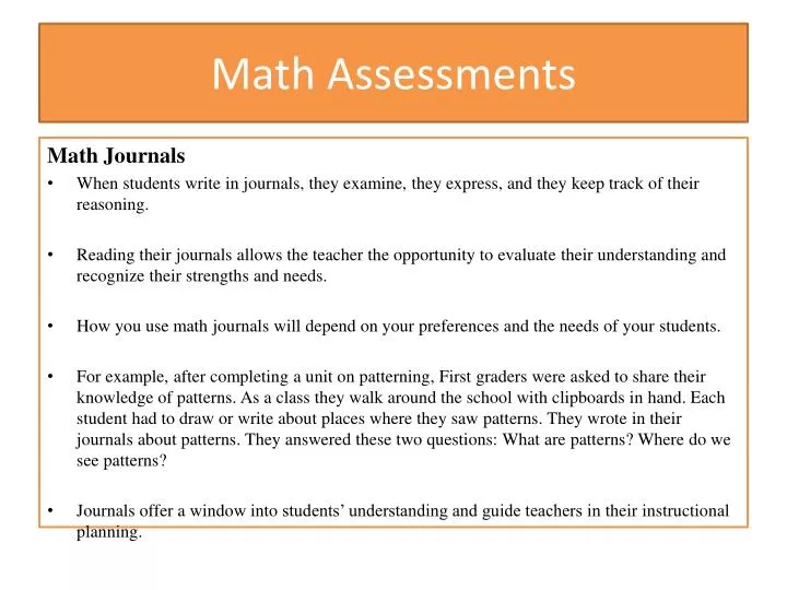 math assessments