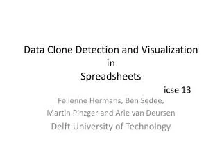 Data Clone Detection and Visualization in Spreadsheets icse 13