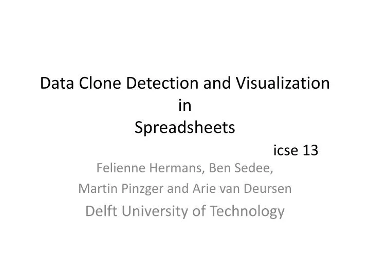data clone detection and visualization in spreadsheets icse 13
