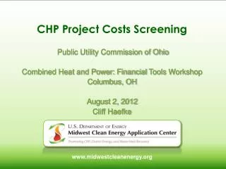 CHP Project Costs Screening