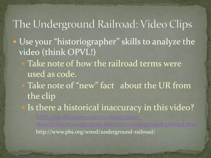 the underground railroad video clips