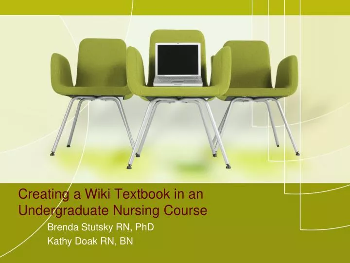 creating a wiki textbook in an undergraduate nursing course