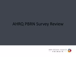 AHRQ PBRN Survey Review