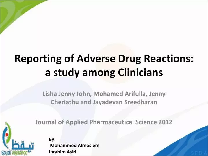 reporting of adverse drug reactions a study among clinicians