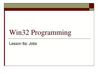 Win32 Programming