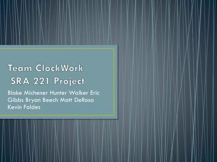 team clockwork sra 221 project
