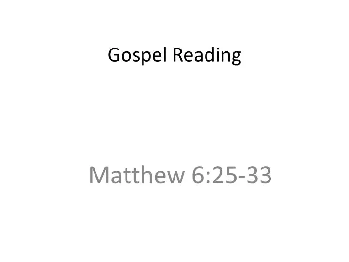 gospel reading