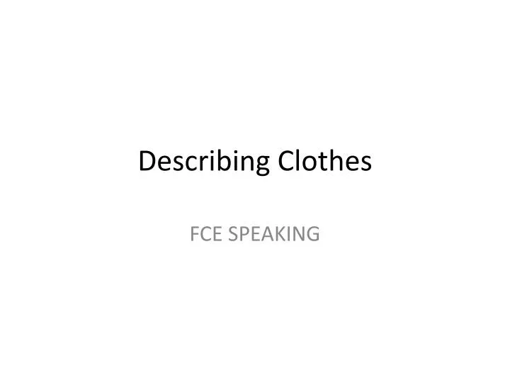 describing clothes