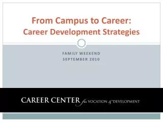 From Campus to Career: Career Development Strategies