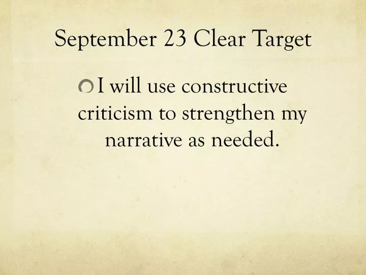 september 23 clear target