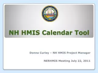 NH HMIS Calendar Tool
