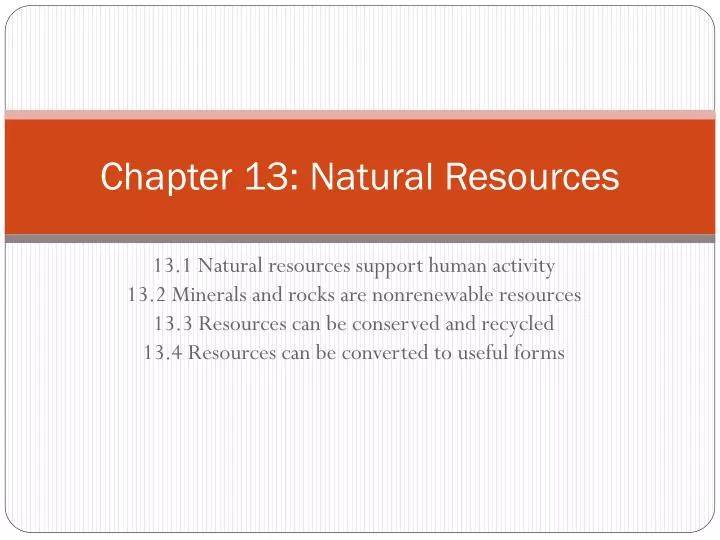 chapter 13 natural resources