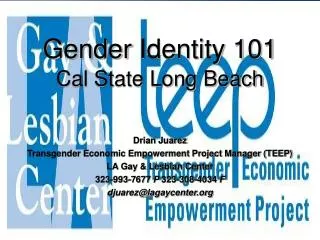 Gender Identity 101 Cal State Long Beach