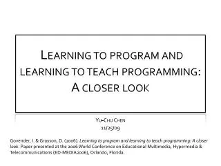 Learning to program and learning to teach programming: A closer look