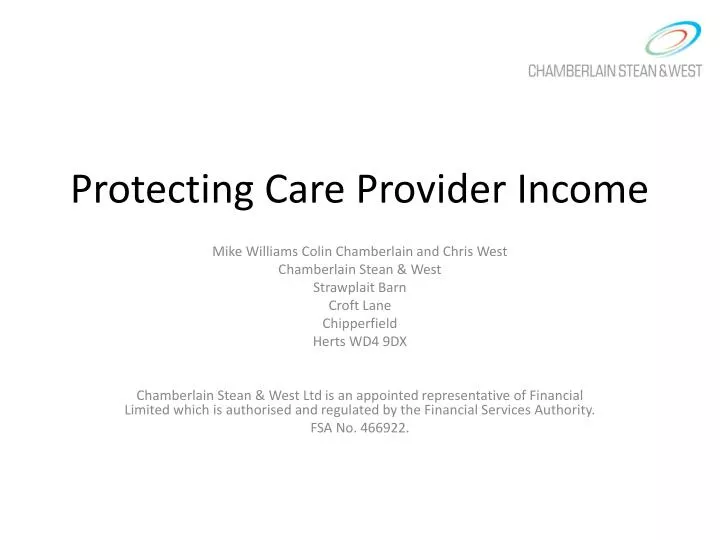 protecting care provider income