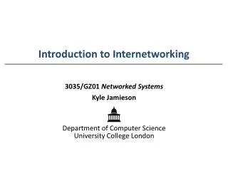 Introduction to Internetworking
