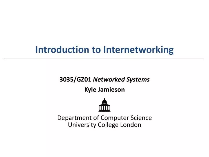 introduction to internetworking