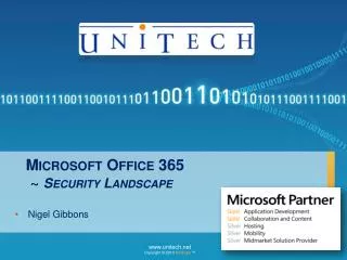 Microsoft Office 365 ~ Security Landscape