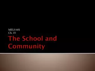 The School and Community