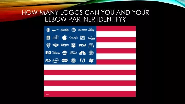 how many logos can you and your elbow partner identify